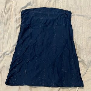 Navy Blue/Sparkle Strapless Tank